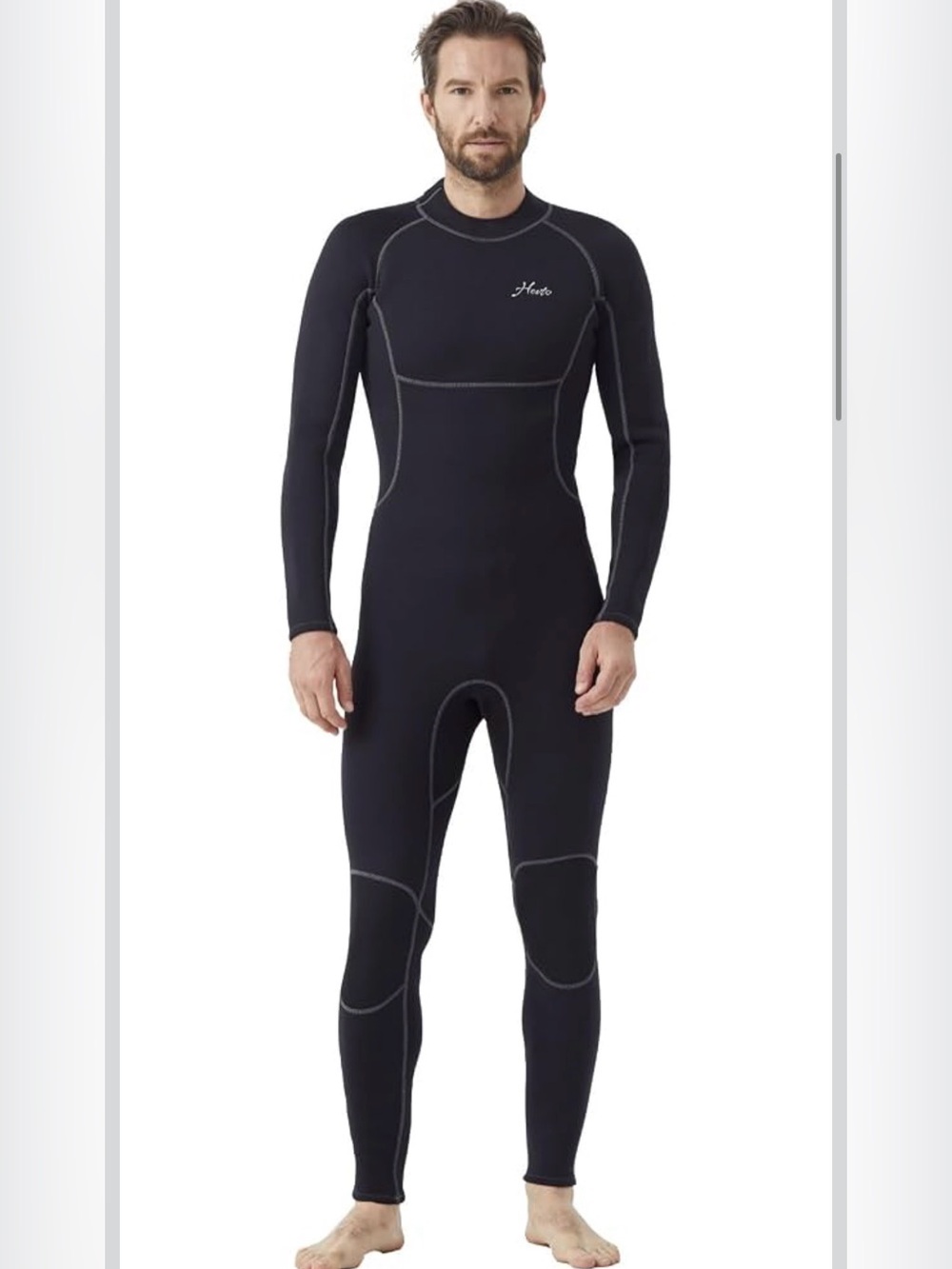 Men's Black Full-Body Long Sleeve Wetsuit -  XXL Short